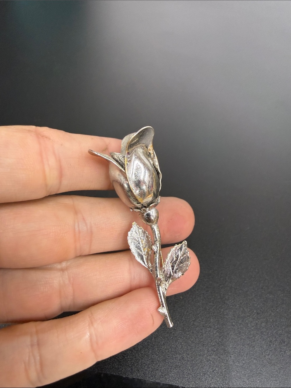 Silver Rose Pin Brooch - Silver Rose Jewelry